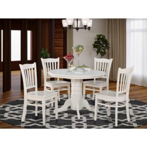 5  Pc  small  Kitchen  Table  and  Chairs  set-Round  Table  and  4  Kitchen  Chairs From East West Furniture