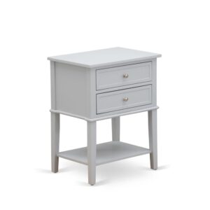 East West Furniture VL-14-ET Night stand For Bedroom with 2 Wood Drawers for Bedroom