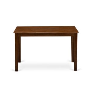 East West Furniture Breakfast Table - Walnut Rectangular Table Top Surface and Asian Wood Modern Rectangular Dining Table 4 Legs - Walnut Finish From East West Furniture