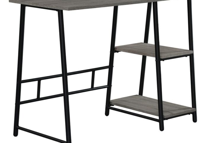 Frame Works 40” Desk with Two Storage Shelves in Truffle Finish