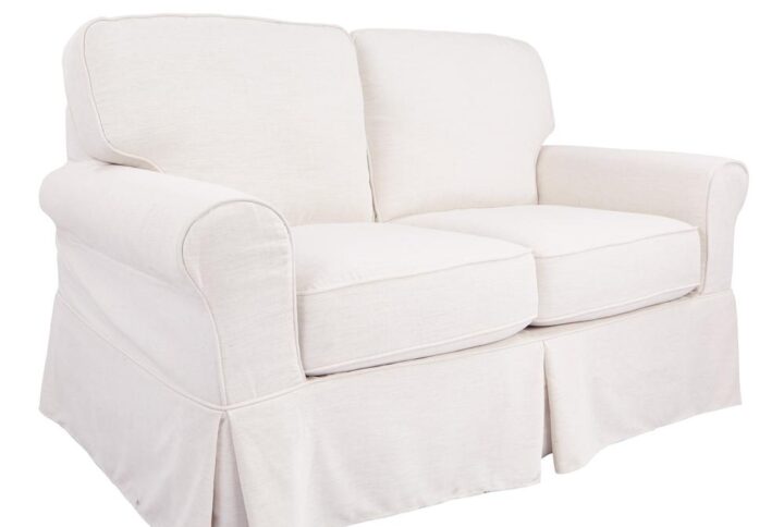 Loveseat with Ivory Slip Cover From OSP Home Furnishings