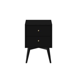 Flynn Mid Century Modern 2 Drawer Nightstand