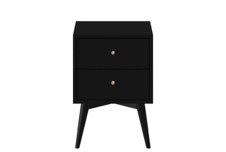 Flynn Mid Century Modern 2 Drawer Nightstand