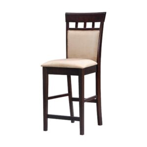 Gabriel Upholstered Counter Height Stools Cappuccino and Beige (Set of 2) From Coaster Co. of America