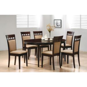 Gabriel Oval Dining Table Cappuccino From Coaster