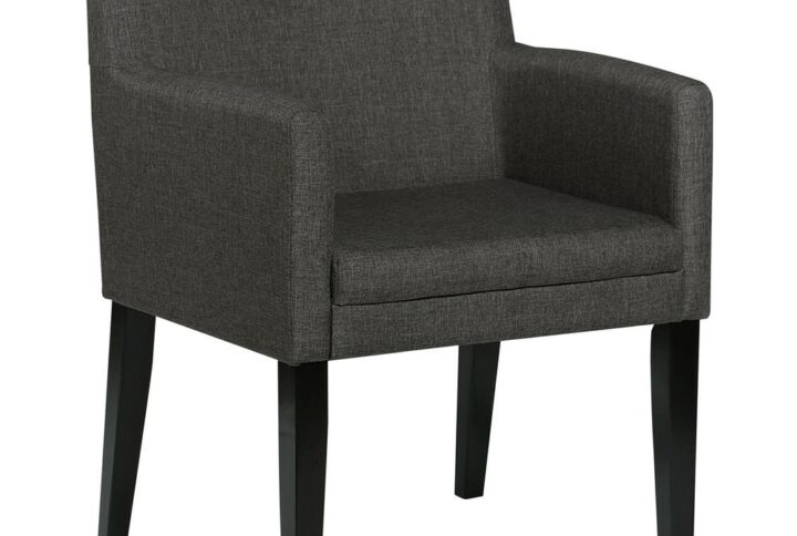 Catherine Upholstered Dining Arm Chair Charcoal Grey and Black (Set of 2) From Coaster