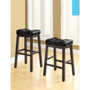 Donald Upholstered Counter Height Stools Black and Cappuccino (Set of 2) From Coaster Co. of America