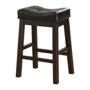 Donald Upholstered Counter Height Stools Black and Cappuccino (Set of 2) From Coaster Co. of America