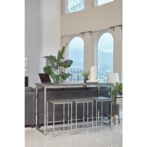 Cassidy 4-piece Rectangular Counter Height Set Dark Oak and Chrome From Coaster Co. of America