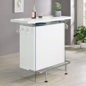 Acosta Rectangular Bar Unit with Footrest and Glass Side Panels From Coaster Co. of America