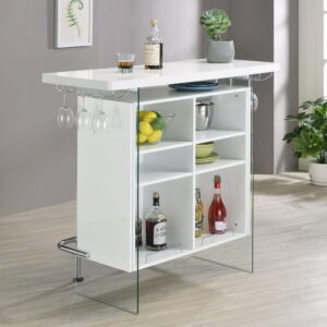 Acosta Rectangular Bar Unit with Footrest and Glass Side Panels From Coaster Co. of America