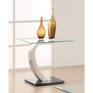 Pruitt Glass Top End Table Clear and Satin From Coaster Co. of America