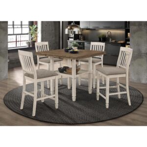 Sarasota Slat Back Counter Height Chairs Grey and Rustic Cream (Set of 2) From Coaster Co. of America