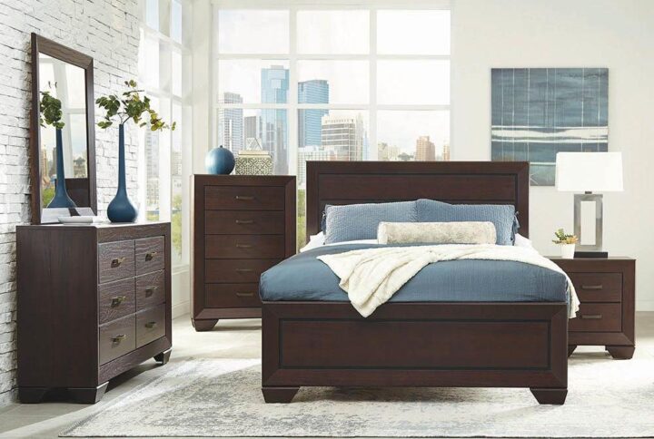 Kauffman Queen Panel Bed Dark Cocoa From Coaster Co. of America