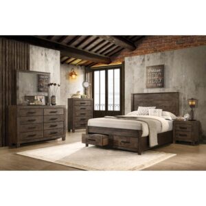 Woodmont California King Storage Bedroom Set Rustic Golden Brown From Coaster Co. of America