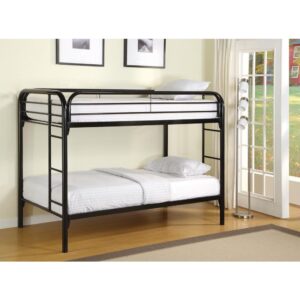 Morgan Twin Over Twin Bunk Bed Black From Coaster Co. of America