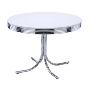 Retro 5-piece Round Dining Set Glossy White and Black From Coaster