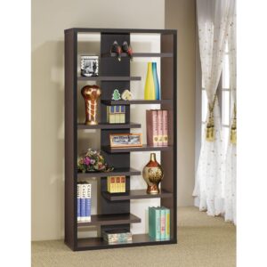 Altmark Bookcase with Staggered Floating Shelves Cappuccino From Coaster Co. of America