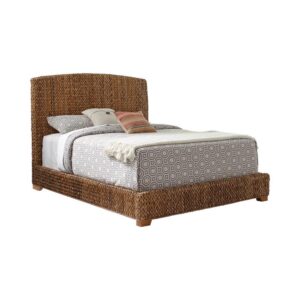 Laughton Hand-Woven Banana Leaf California King Bed Amber From Coaster Co. of America