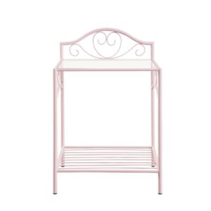 Massi 1-shelf Nightstand with Glass Top Powder Pink From Coaster Co. of America