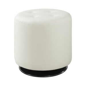 Bowman Round Upholstered Ottoman White From Coaster Co. of America