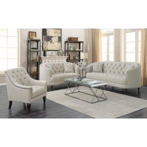 Avonlea Sloped Arm Upholstered Sofa Trim Grey From Coaster Co. of America