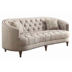 Avonlea Sloped Arm Upholstered Sofa Trim Grey From Coaster Co. of America