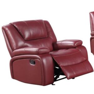 Camila Upholstered Glider Recliner Chair Red Faux Leather From Coaster