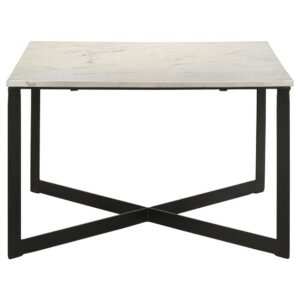 Tobin Square Marble Top Coffee Table White and Black From Coaster