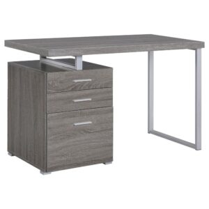 Brennan 3-drawer Office Desk Weathered Grey From Coaster Co. of America