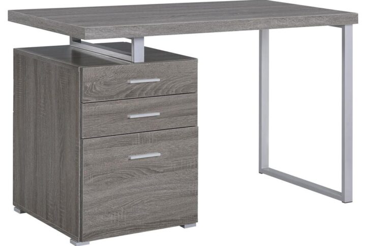 Brennan 3-drawer Office Desk Weathered Grey From Coaster Co. of America