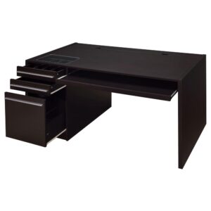 Halston 3-drawer Connect-it Office Desk Cappuccino From Coaster Co. of America