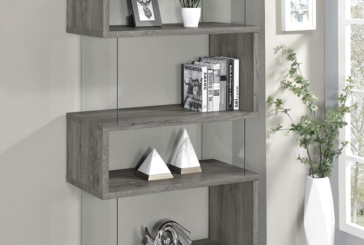 Emelle 4-shelf Bookcase with Glass Panels From Coaster Co. of America