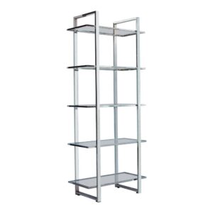 Hartford Glass Shelf Bookcase Chrome From Coaster Co. of America