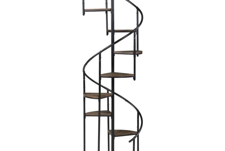 Roseglen 8-shelf Staircase Bookcase Rustic Brown and Black From Coaster Co. of America