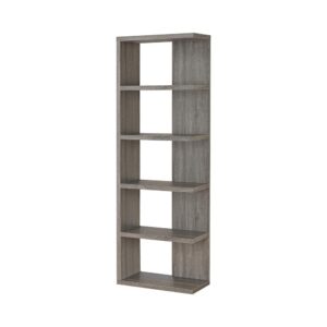 Harrison 5-tier Bookcase Weathered Grey From Coaster