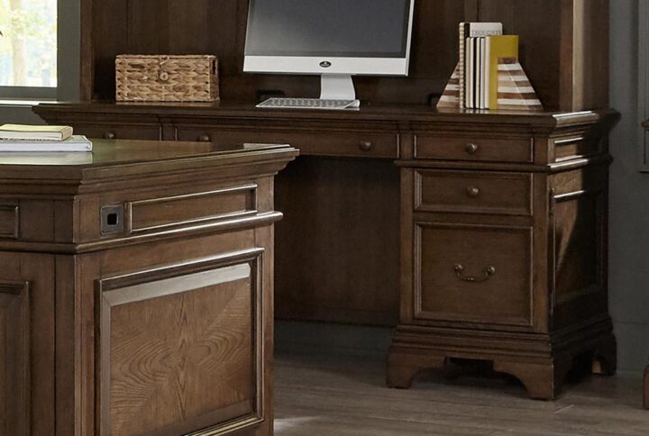 Hartshill Credenza with Power Outlet Burnished Oak From Coaster Co. of America