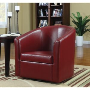 Turner Upholstery Sloped Arm Accent Swivel Chair Red From Coaster Co. of America