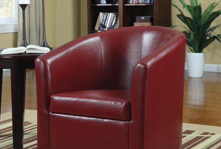 Turner Upholstery Sloped Arm Accent Swivel Chair Red From Coaster Co. of America