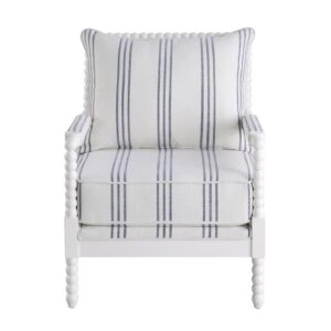 Blanchett Upholstered Accent Chair with Spindle Accent White and Navy From Coaster Co. of America