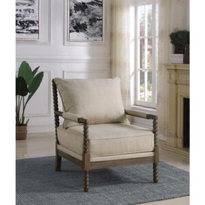 Blanchett Cushion Back Accent Chair Beige and Natural From Coaster Co. of America