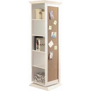 Robinsons Swivel Accent Cabinet with Cork Board White From Coaster Co. of America