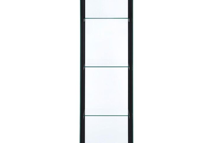 Cyclamen 4-shelf Glass Curio Cabinet Black and Clear From Coaster