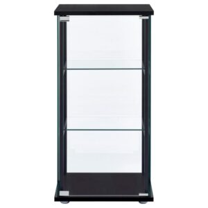 Cyclamen 3-shelf Glass Curio Cabinet Black and Clear From Coaster