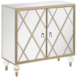 Astilbe 2-door Accent Cabinet Mirror and Champagne From Coaster Co. of America