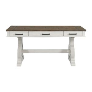 60" Writing Desk in Rustic White & French Oak From Intercon