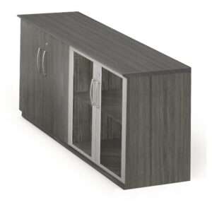 Low Wall Cabinet with Doors (Wood/Glass Door Combination)