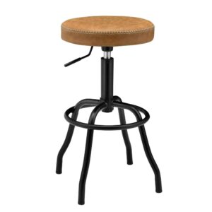 Eaton PU Leatgher Gaslift Backless Swivel Bar Stool From New Pacific Direct