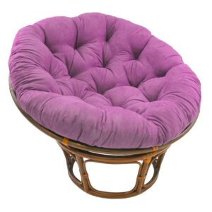 42-inch Rattan Papasan Chair with Solid Micro Swede Cushion