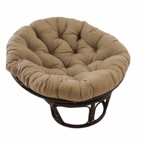 42-Inch Rattan Papasan Chair with Solid Twill Cushion From International Caravan